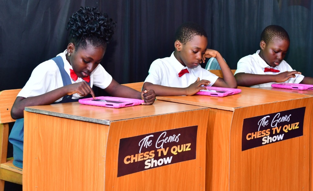 Students at The Genius Chess TV Quiz Show